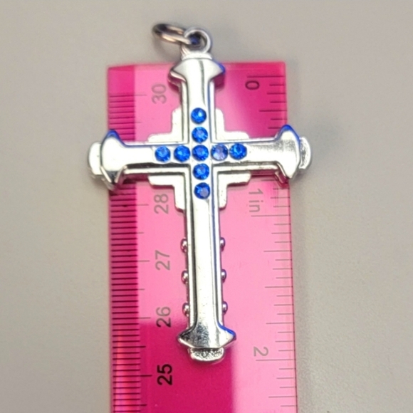 Three (3) Rhinestone Cross Pendants - Picture 8 of 13